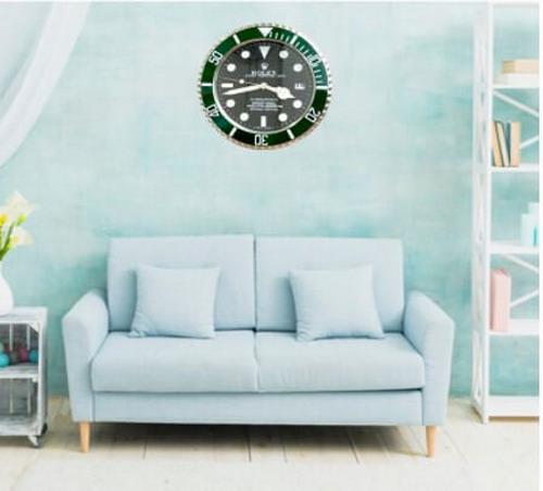 Black With Green Luxurious Office & Home Decorated Stainless Steel Wall Clock