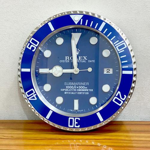 Blue Luxurious Office & Home Decorated Stainless Steel Wall Clock