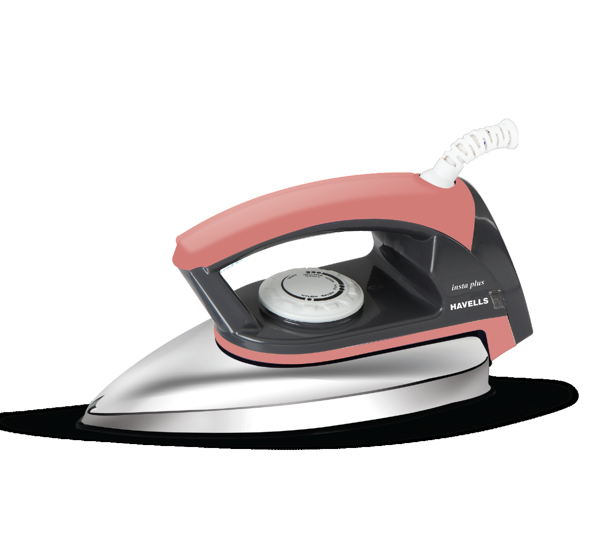 Havells Insta Plus Dry Iron 1000W Non Stick Coated (Peach & Grey)