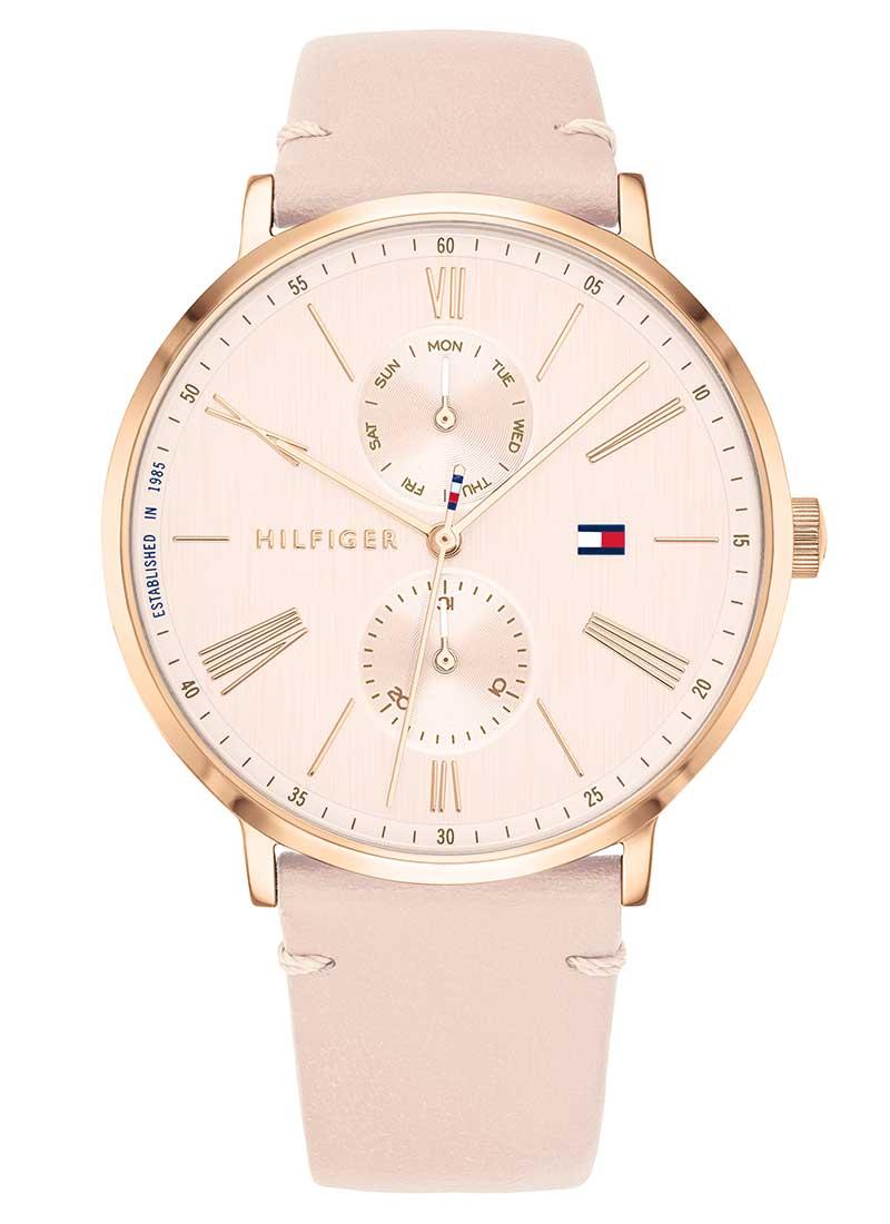 Tommy Hilfiger 1782071 Pink PU Leather Chronograph Watch For Women - RoseGold & Pink