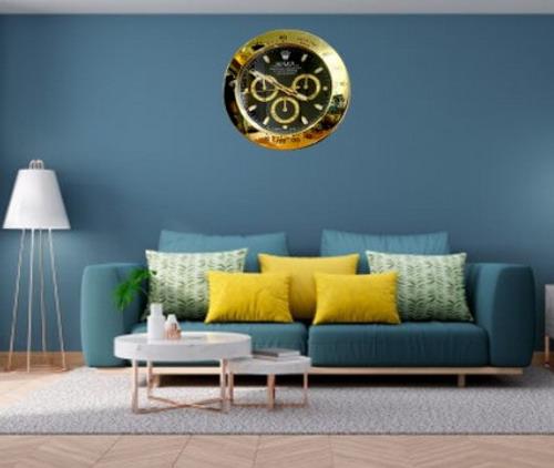 Black With Golden Luxurious Office & Home Decorated Chronograph Model Wall Clock
