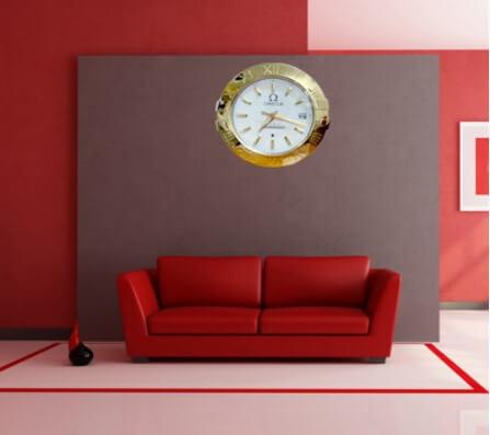 White With Golden Luxurious Office & Home Decorated Wall Clock