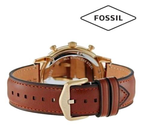 Fossil Townsman Chronograph Black Dial Brown Leather Band Mens Watch-FS5338