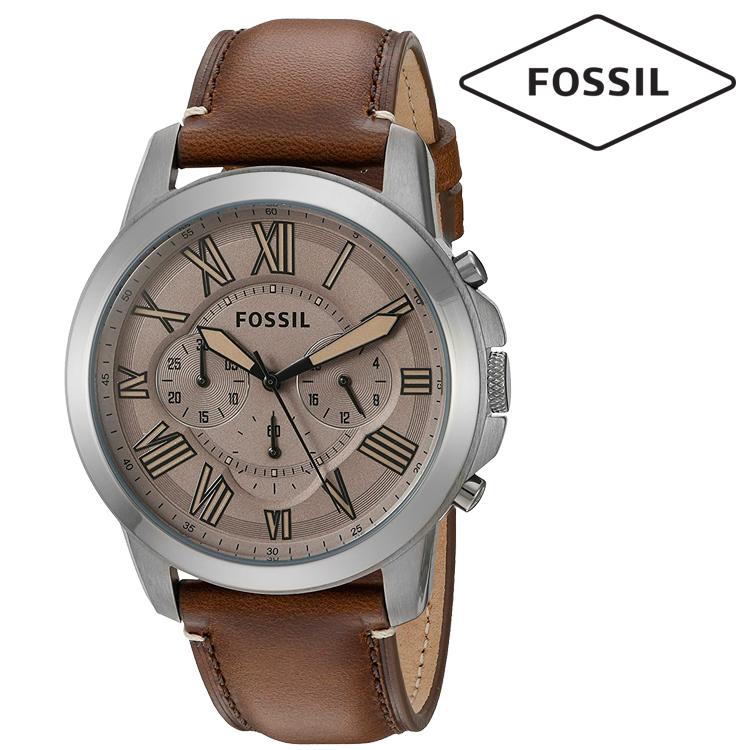 FOSSIL FS5214 Chronograph Grant Brown Dial Brown Band Leather Mens Watch