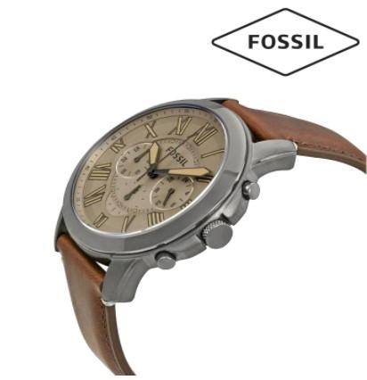 FOSSIL FS5214 Chronograph Grant Brown Dial Brown Band Leather Mens Watch