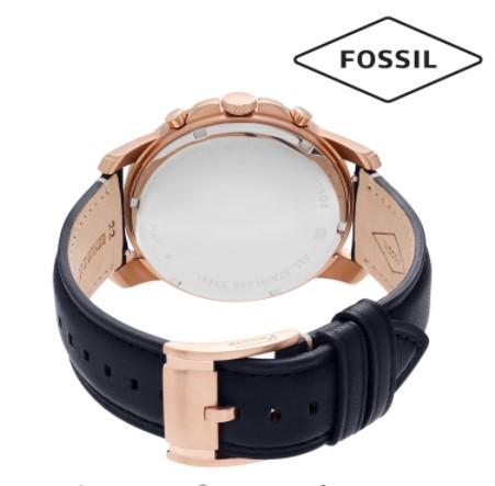 Fossil FS5237 Chronograph Grant Sport Blue Dial Navy Blue Band Leather Mens Watch