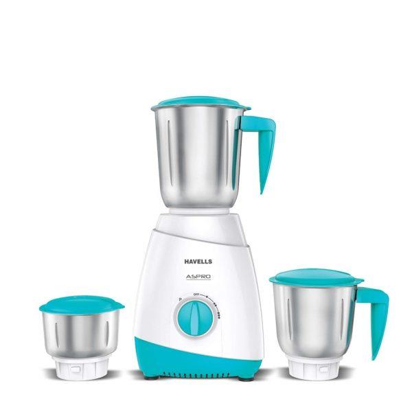 Havells Aspro 700W 3 in 1 Mixer Grinder-White Light Blue
