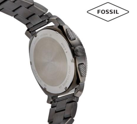 Fossil Machine Chronograph Gunmetal Dial Gunmetal Band Stainless Steel Mens Watch-FS5172