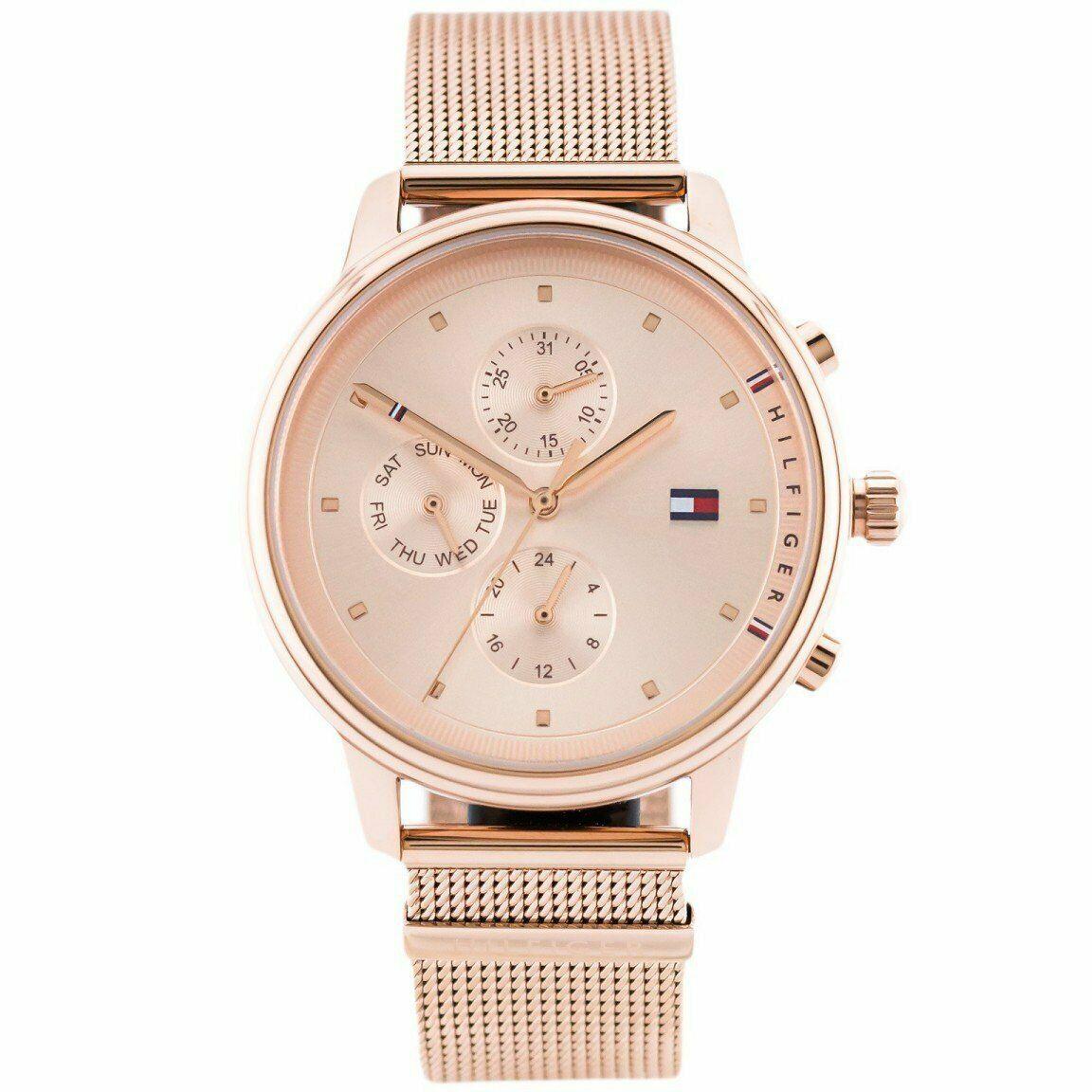 Tommy Hilfiger 1781907 RoseGold Mesh Stainless Steel Chronograph Watch For Women - RoseGold