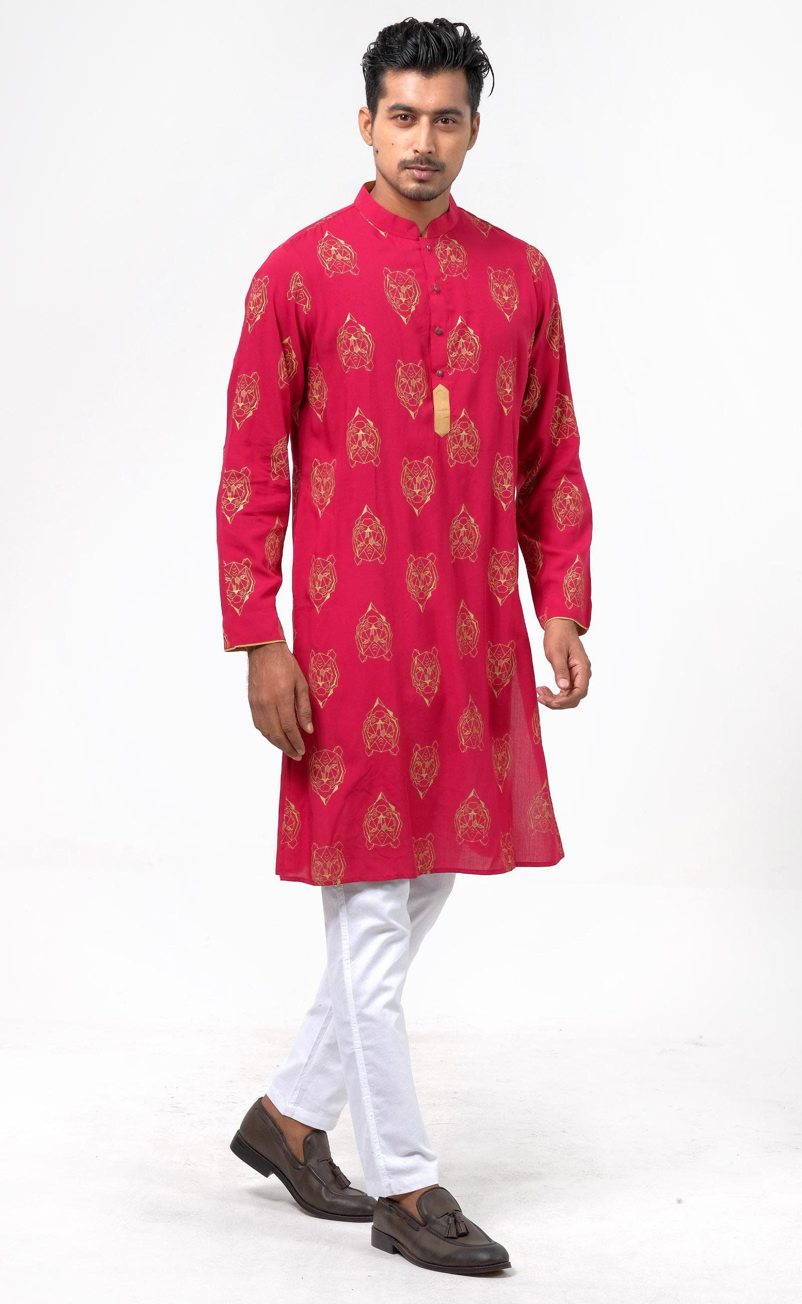 MENS RED PANJABI