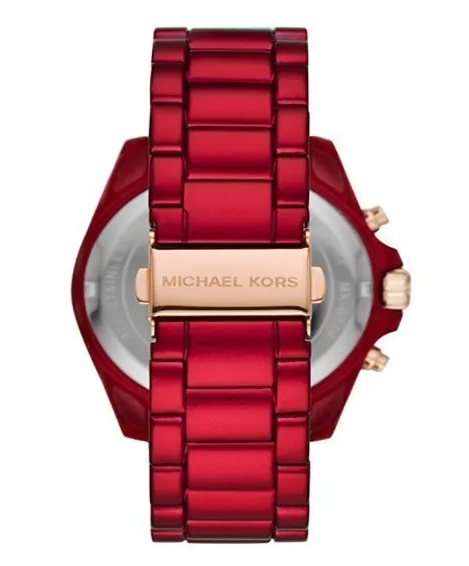 Michael Kors Bradshaw Ruby Red & Rose Gold 43mm Chronograph Watch MK6724