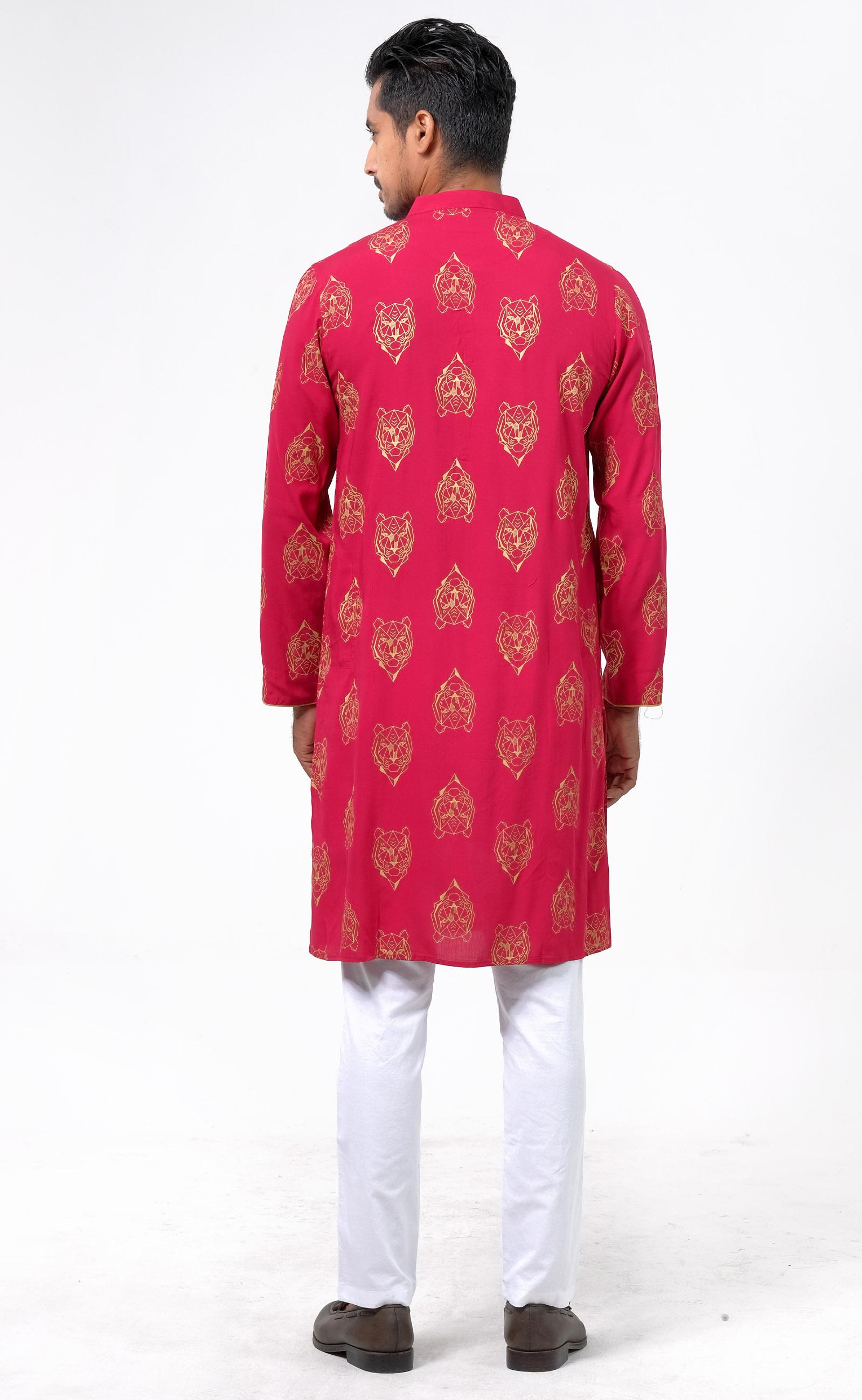 MENS RED PANJABI