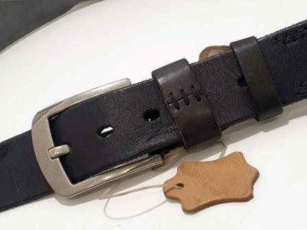 Original Genuine Leather Formal Buckle Design Black Band Brass Color Buckle Stylish Belt