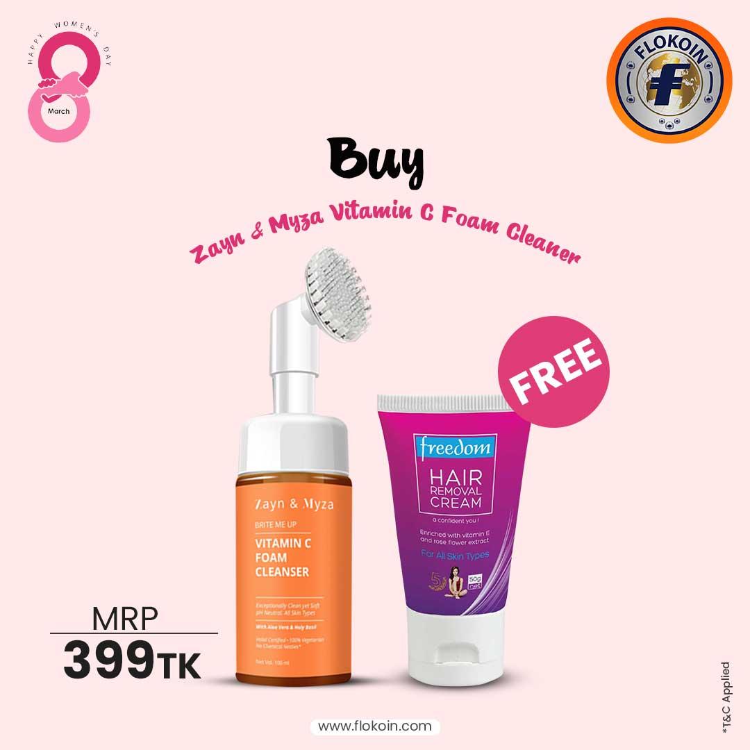 Zayn & Myza Combo 1 (Zayn & Myza Vitamin C Foam Cleaner & Freedom Hair Removal Cream)