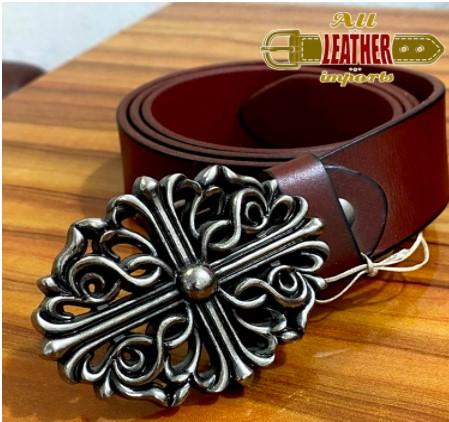 Original Genuine Leather Vintage Chocolate Band Vintage Buckles Rockstar Belt
