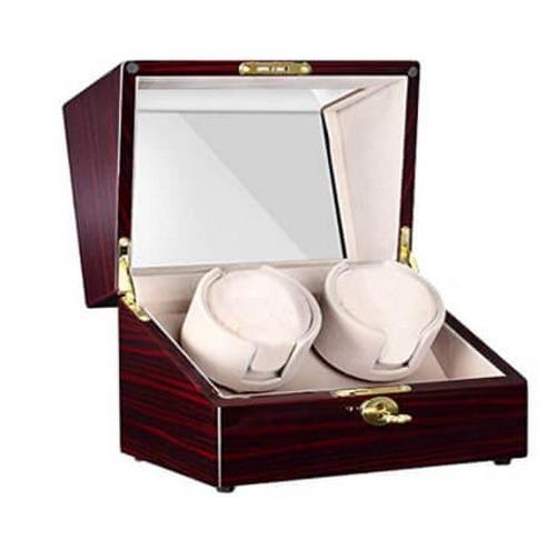 Double Automatic Watch Winder With 2 Independent Quiet Motor & LCD Digital Display