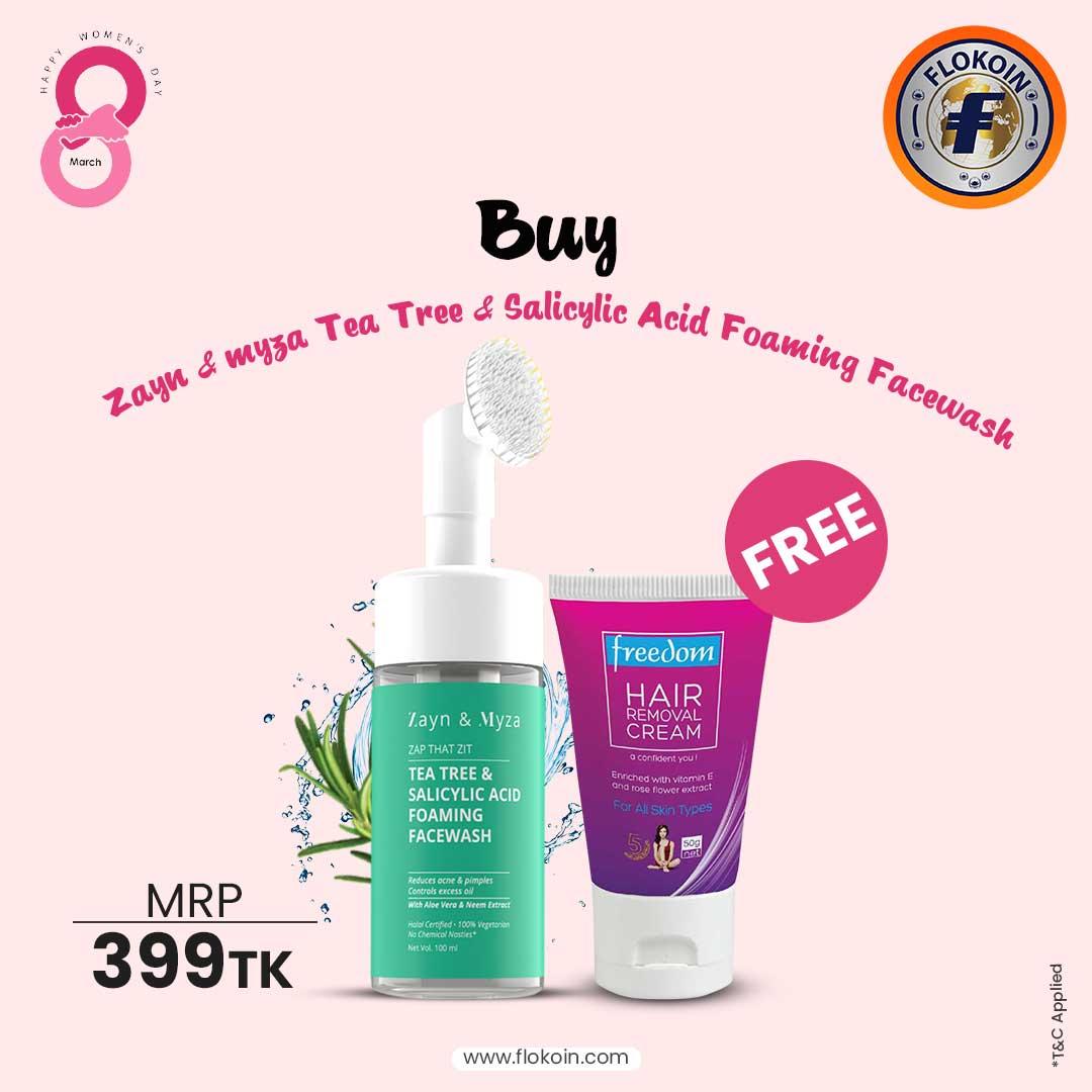 Zayn & Myza Combo 3 (Zayn & myza Tea Tree Facewash & Freedom Hair Removal Cream)