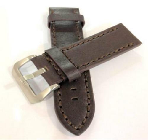 Coffee 26mm Leather Watch Band