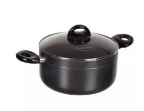 KIAM NON-STICK CLASSIC CASSEROLE WITH GLASS LID - 24CM