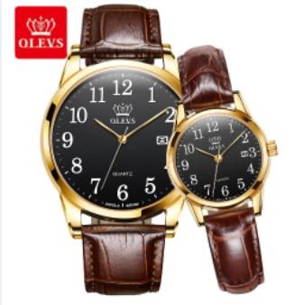 OLEVS Classic Fashion Quartz leather Couple Watch Casual Business Watches for Men / Watches for Women