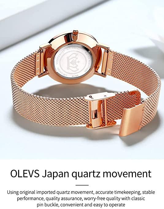 OLEVS Couples Watches for Men Women Ultra Thin Quartz Analog Stainless Steel His and Hers Watches