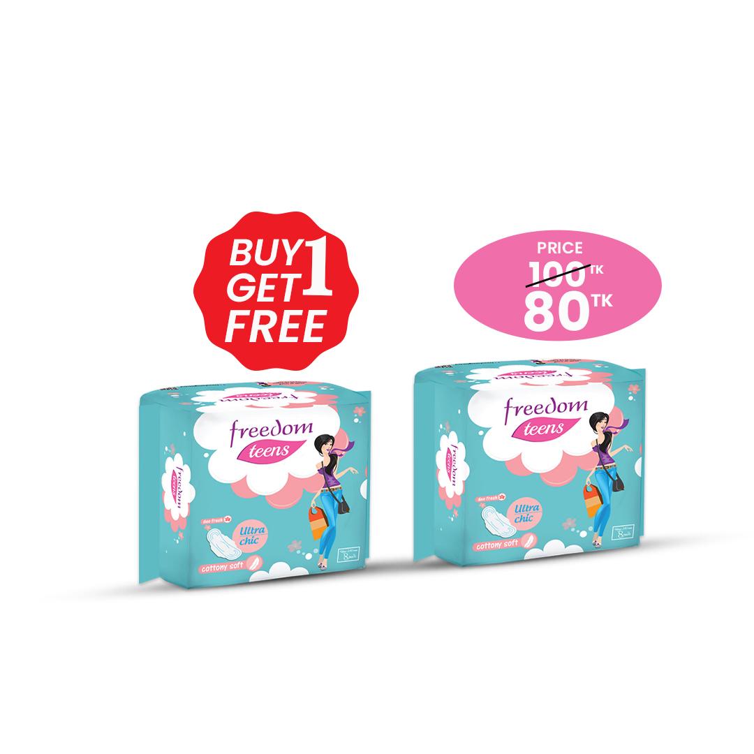 Freedom Teen Sanitary Napkin (8 Pads) Buy 1 Get 1 Free