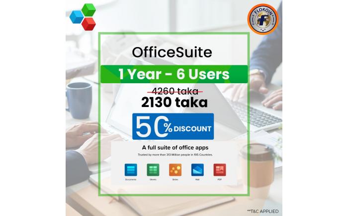 50% Discount on OfficeSuite Family (6 User, 1-year Subscription)