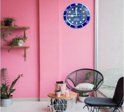 Blue Luxurious Office & Home Decorated Stainless Steel Wall Clock