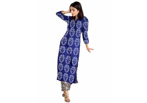 Unstitched Blue Kameez Piece