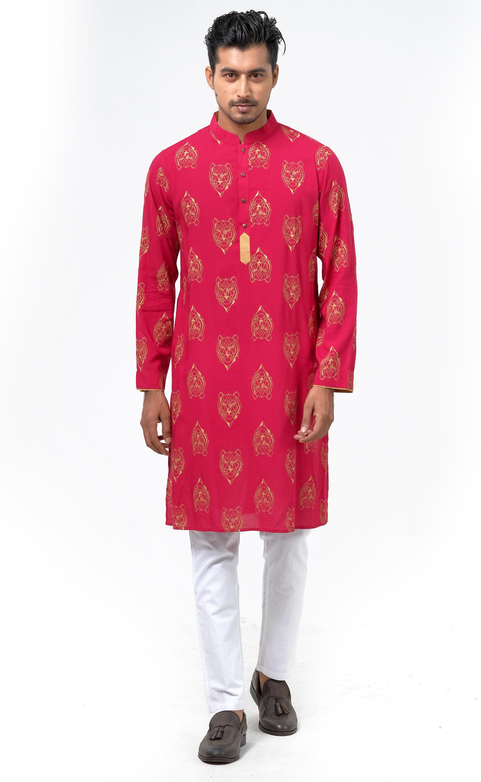 MENS RED PANJABI