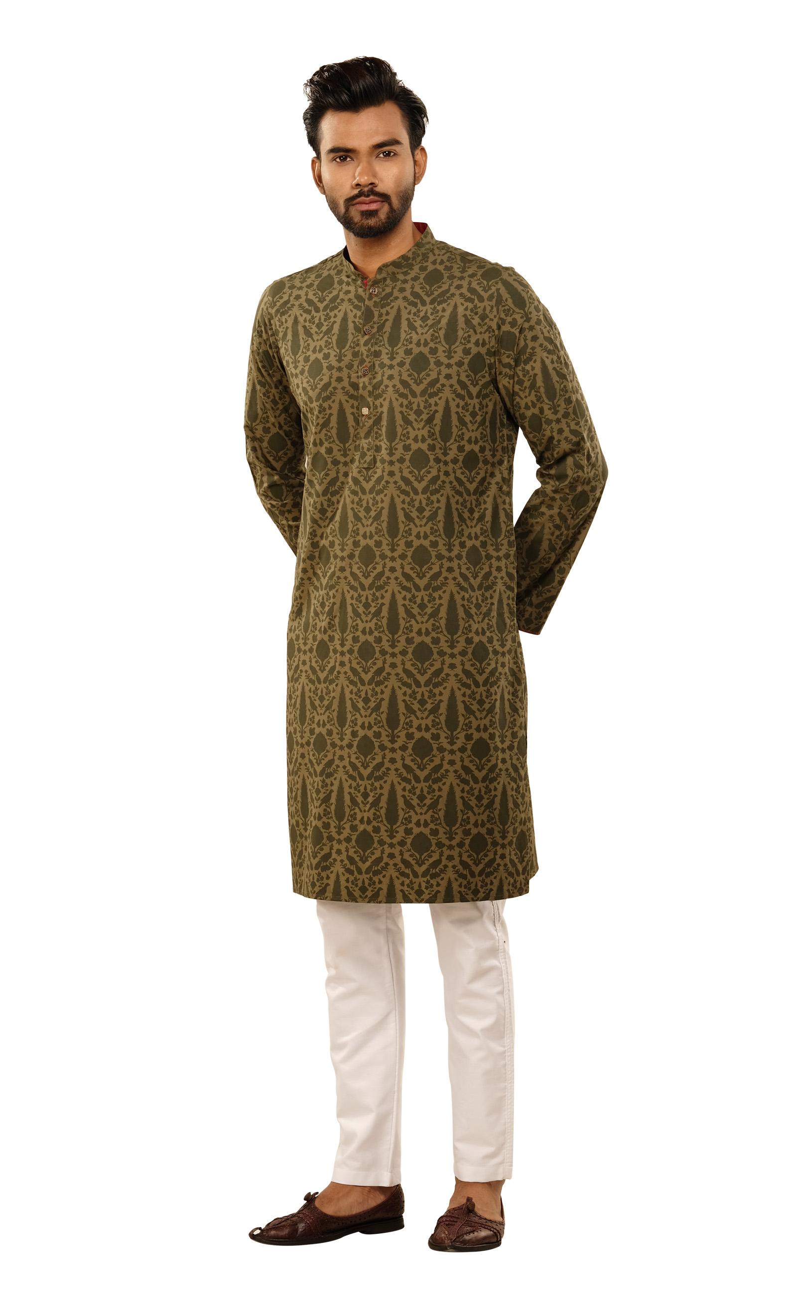 MENS PANJABI OLIVE