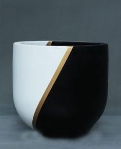 Handpainted terracotta pot Round Shape -...