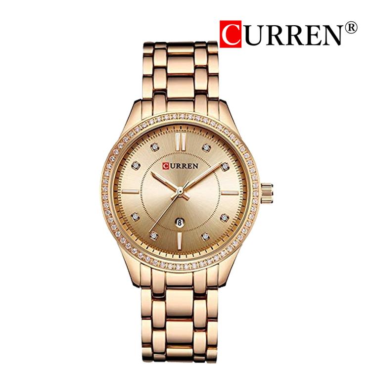 Latest CURREN Rose Golden Dial Rose Golden Band Stainless Steel Ladies Watch
