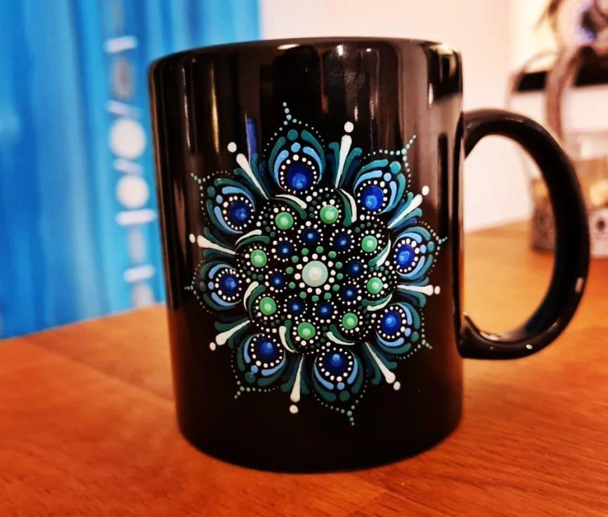 Handpainted Ceramic mug - Black