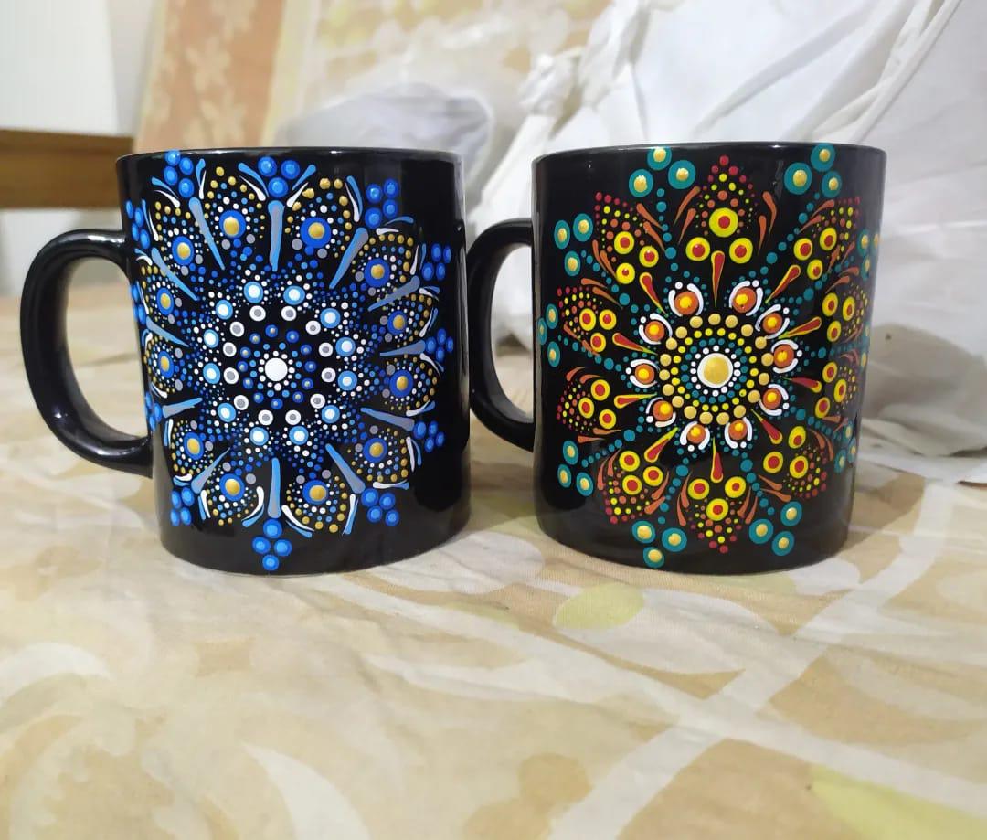 Handpainted Ceramic mug - Black