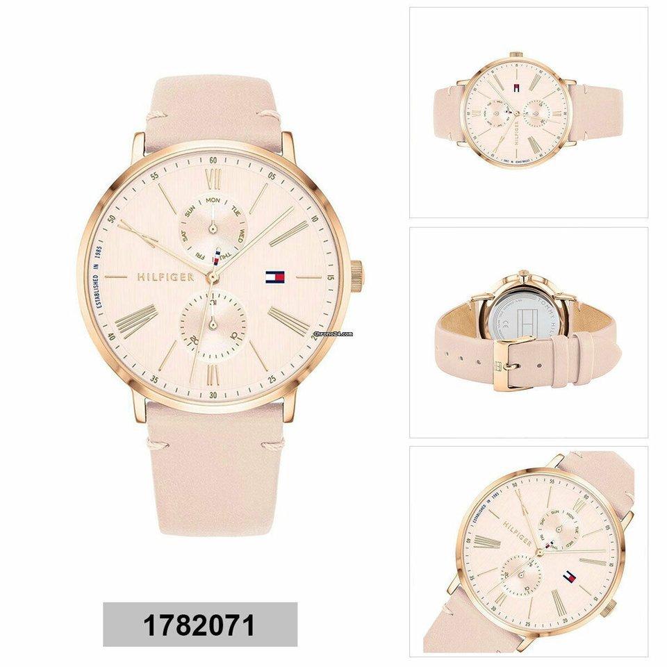 Tommy Hilfiger 1782071 Pink PU Leather Chronograph Watch For Women - RoseGold & Pink