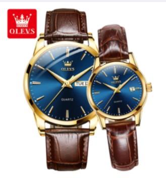 OLEVS Fashion Watches Couple Watch Stainless Steel Calendar Waterproof Business Quartz Watch For Men Women