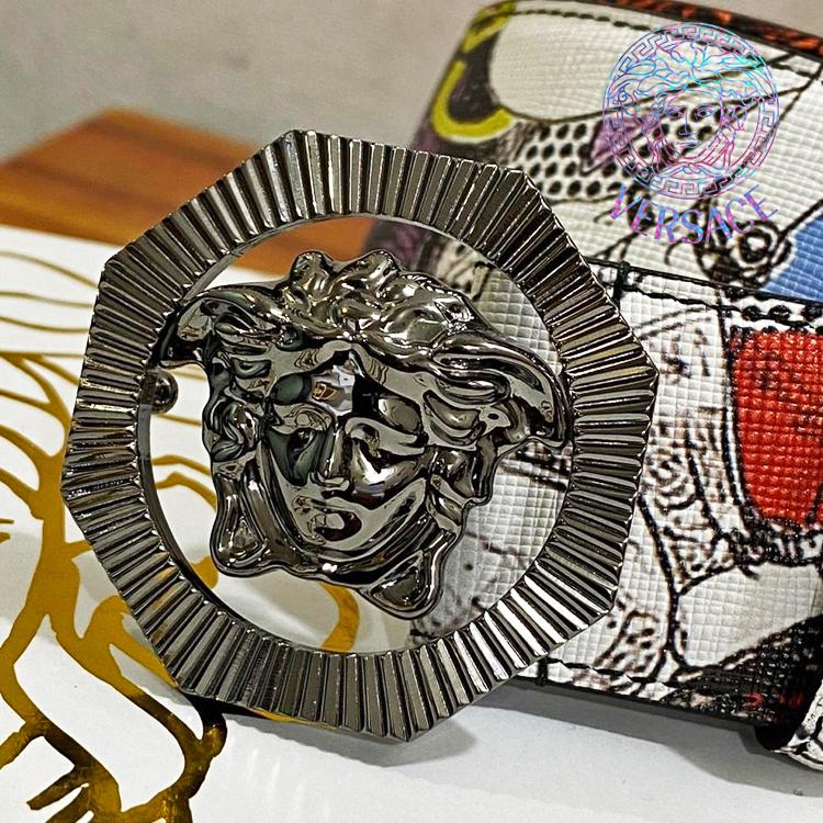 Multi Color New Versace Genuine Leather Belt