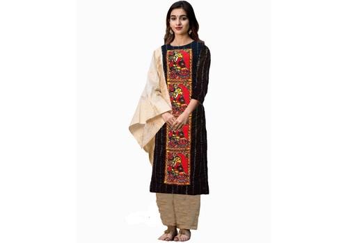 Unstitched Black Kameez Piece