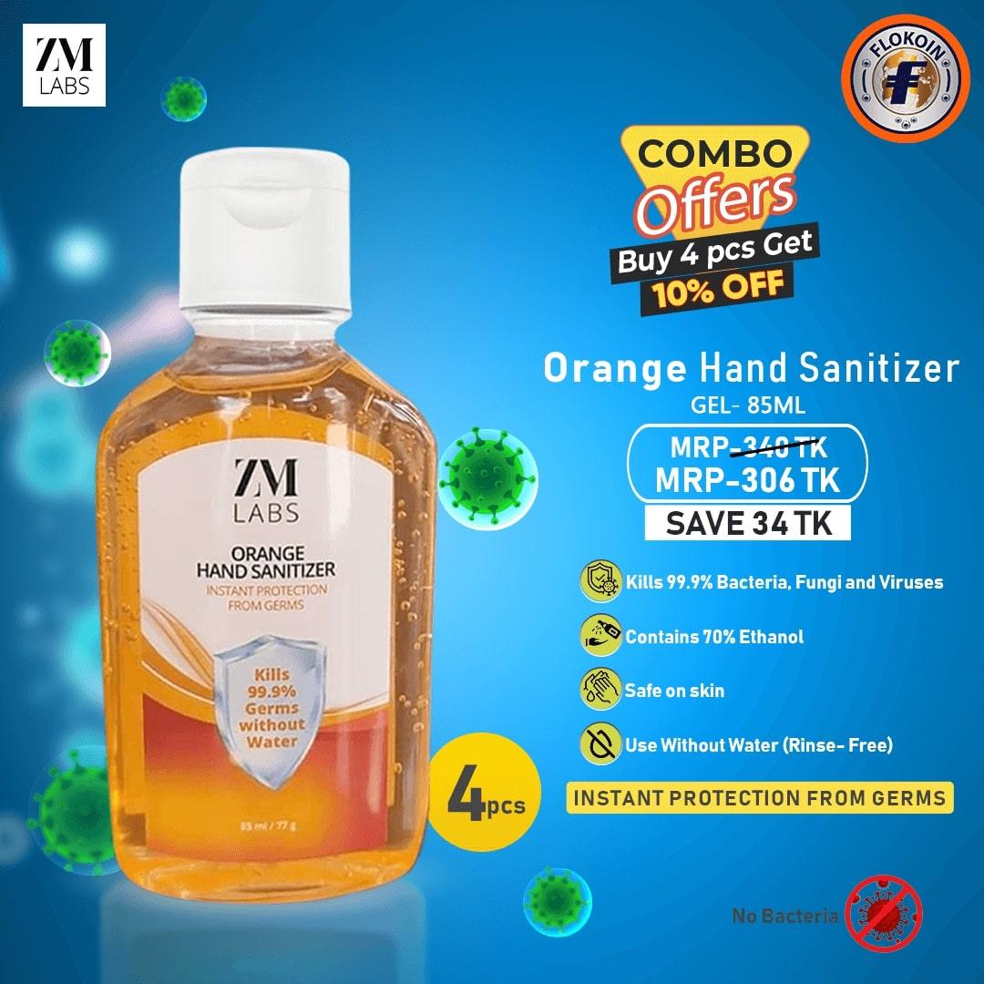 4 pcs ZM LABS ORANGE Hand Sanitizer