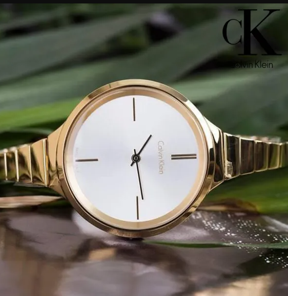 New Arrived Calvin Klein Analogue Quartz Impetuous Silver Dial Gold-tone Stainless Steel Ladies Watch