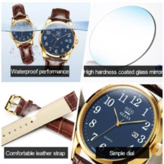 OLEVS Classic Fashion Quartz leather Couple Watch Casual Business Watches for Men / Watches for Women