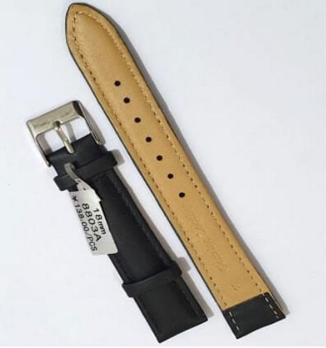 Black New Original Leather Watch Strap
