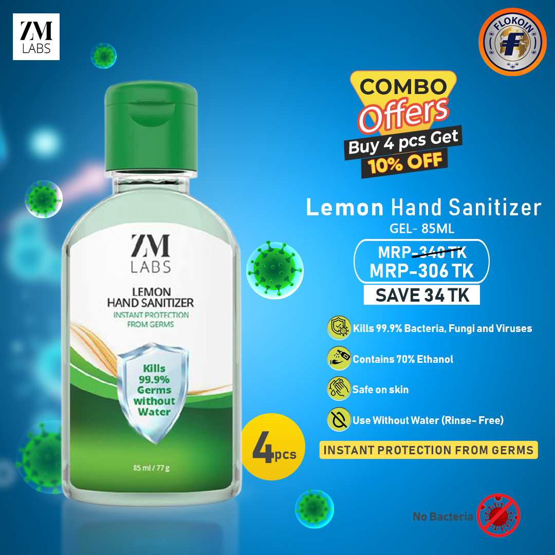 4 pcs ZM LABS LEMON Hand Sanitizer