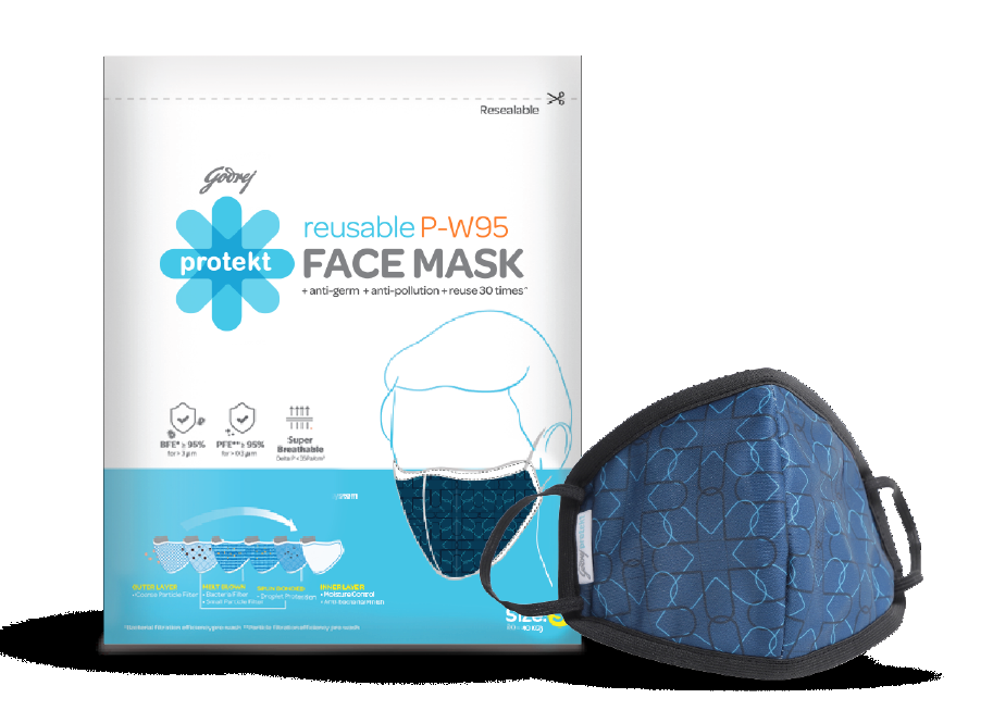 GODREJ PROTEKT FACE MASK SMALL NAVY BLUE