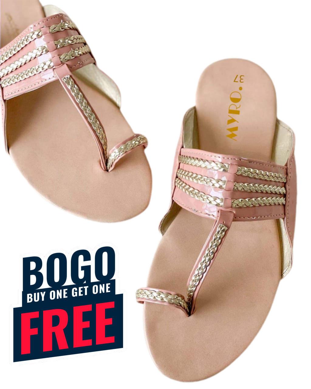 Premium Quality Ladies Pink Beige Sandal...