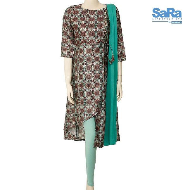 SaRa Ladies Ethnic 3 pcs (NWEKM12B-GreenA )