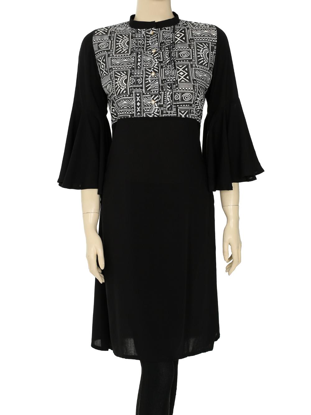 SaRa Ledis Mid Length Kurti (NWEW28  Black)