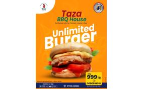 Unlimited Burger at TAZA BBQ House on 999...