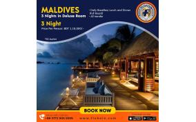 3 NIGHTS MALDIVES TRIP IN SHERATON FULL MOON RESORT...